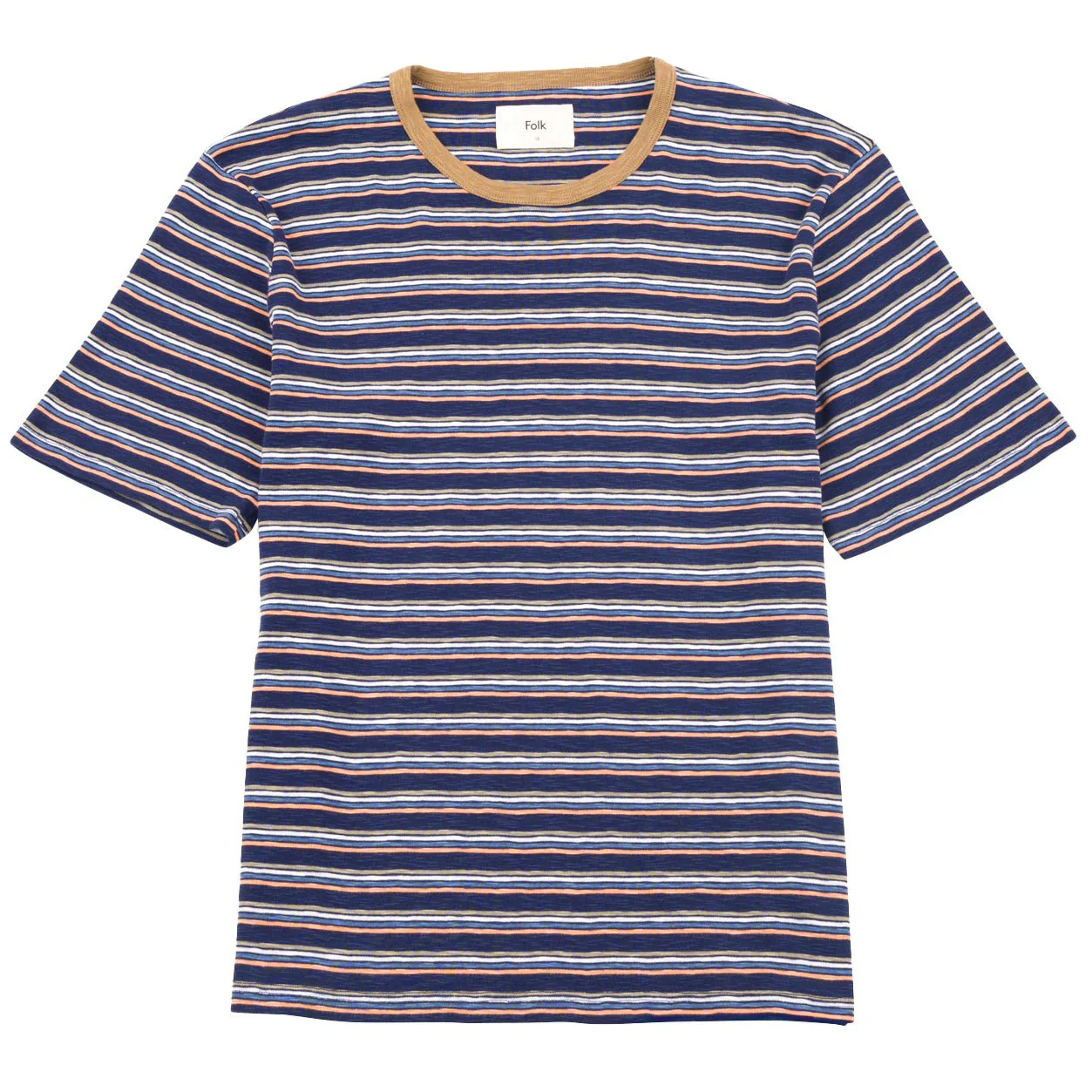 Folk Multistripe T-Shirt Navy Mix - Image 2