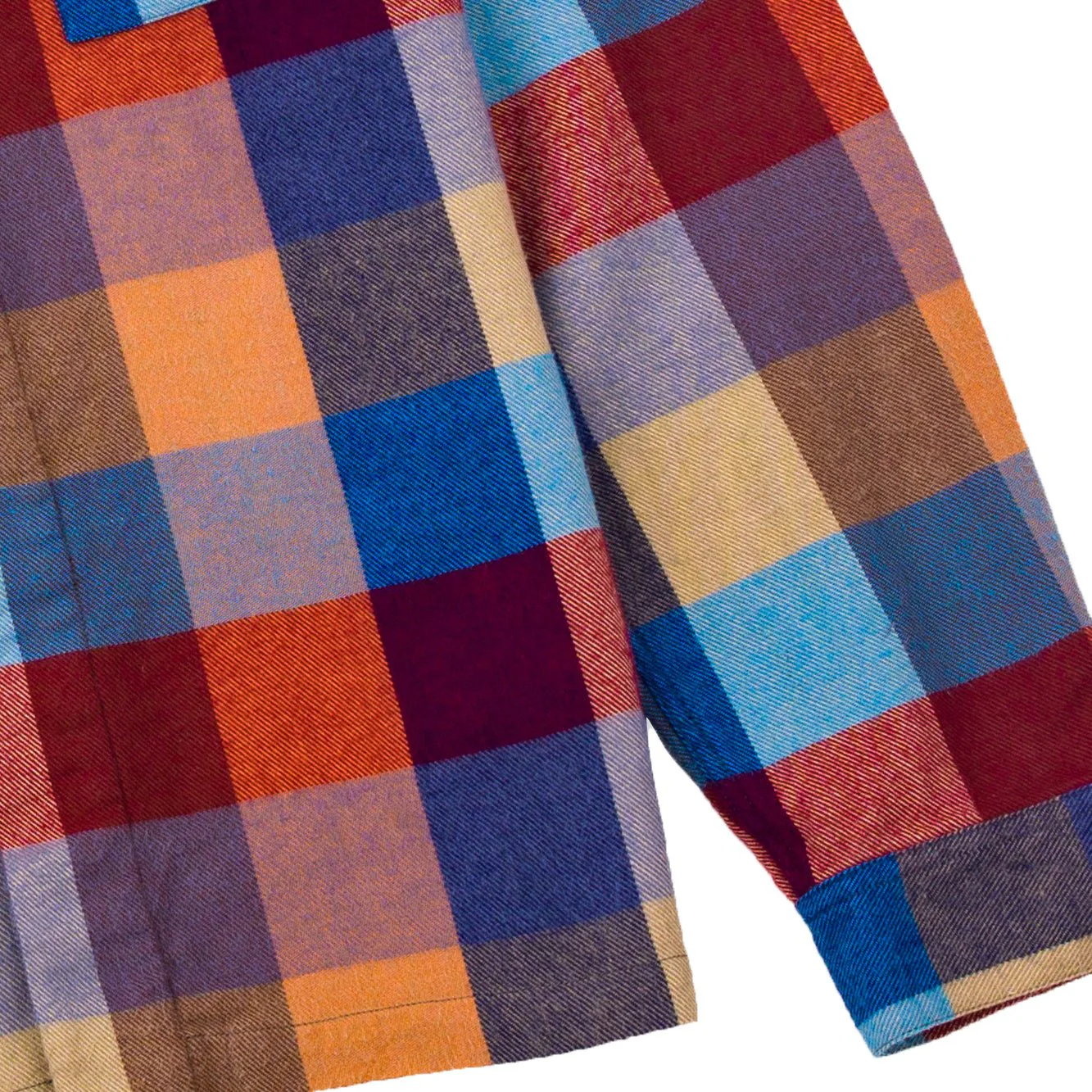 Folk Patch Shirt Crimson Blue Mix - Image 6