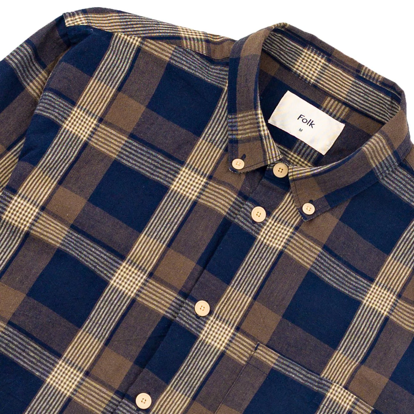Folk Relaxed Fit Shirt Navy / Olive Check - Image 3