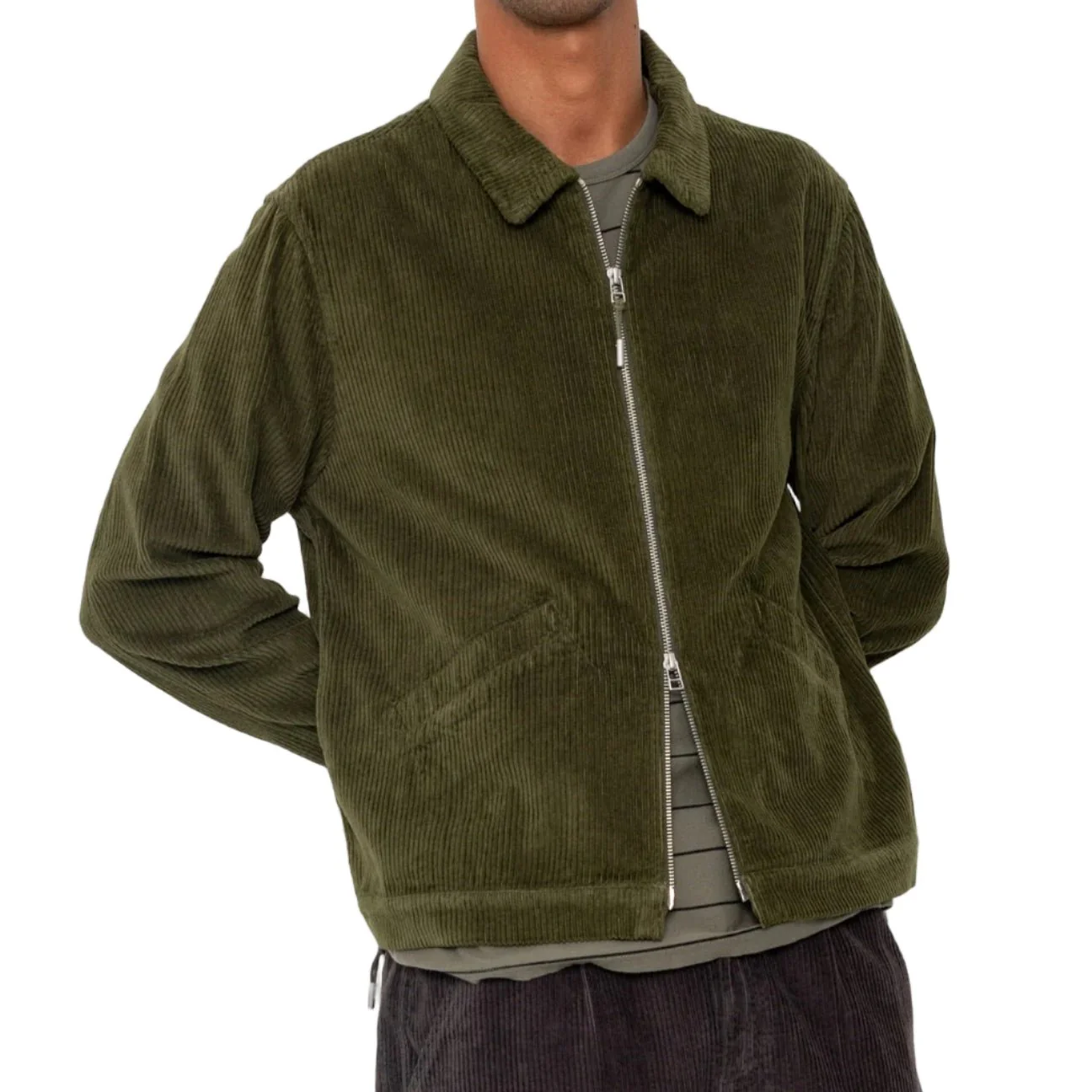 Folk Signal Blouson Chunky Cord Olive - Image 4