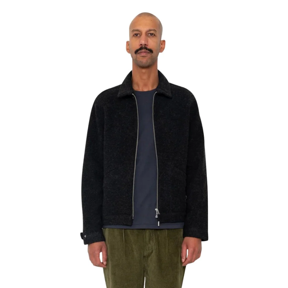 Folk Signal Blouson Wool Twill Charcoal - Image 2