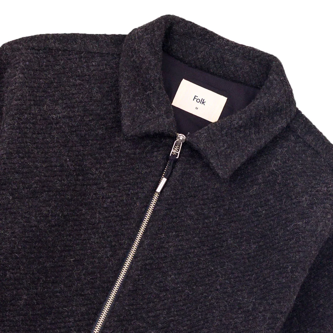 Folk Signal Blouson Wool Twill Charcoal - Image 3
