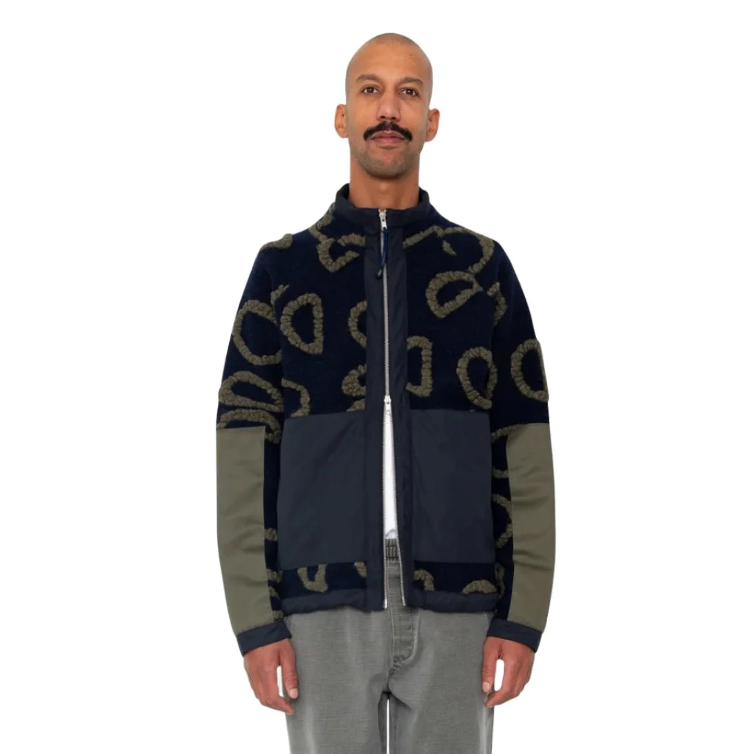 Folk Signal Fleece Circle Jacquard Navy - Image 2