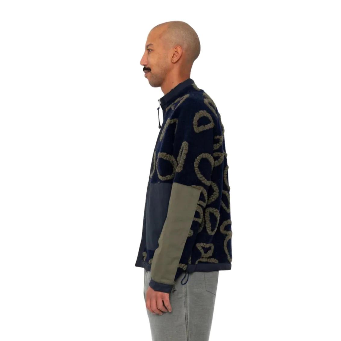 Folk Signal Fleece Circle Jacquard Navy - Image 4