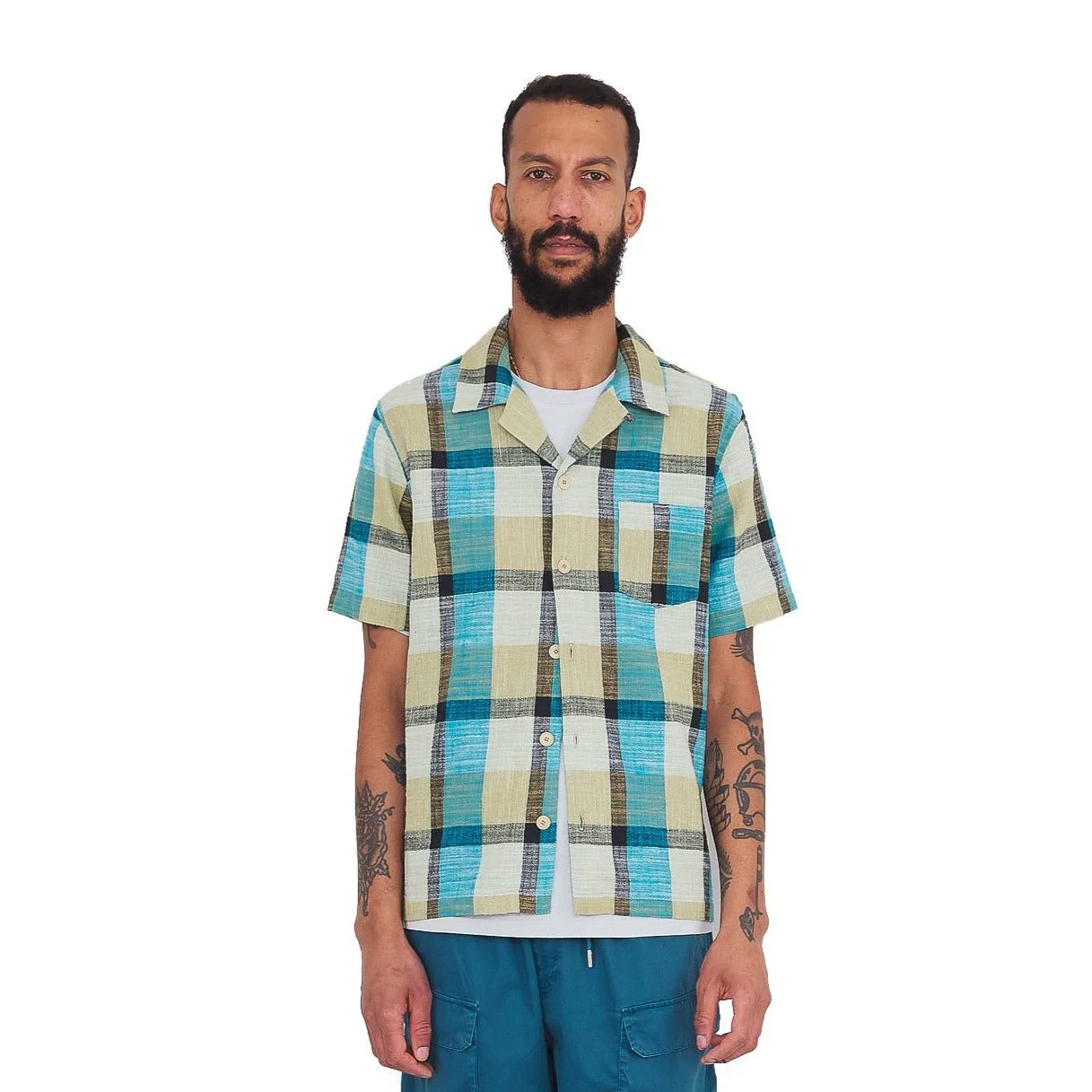 Folk Soft Collar Shirt Multi Gingham Check Multi