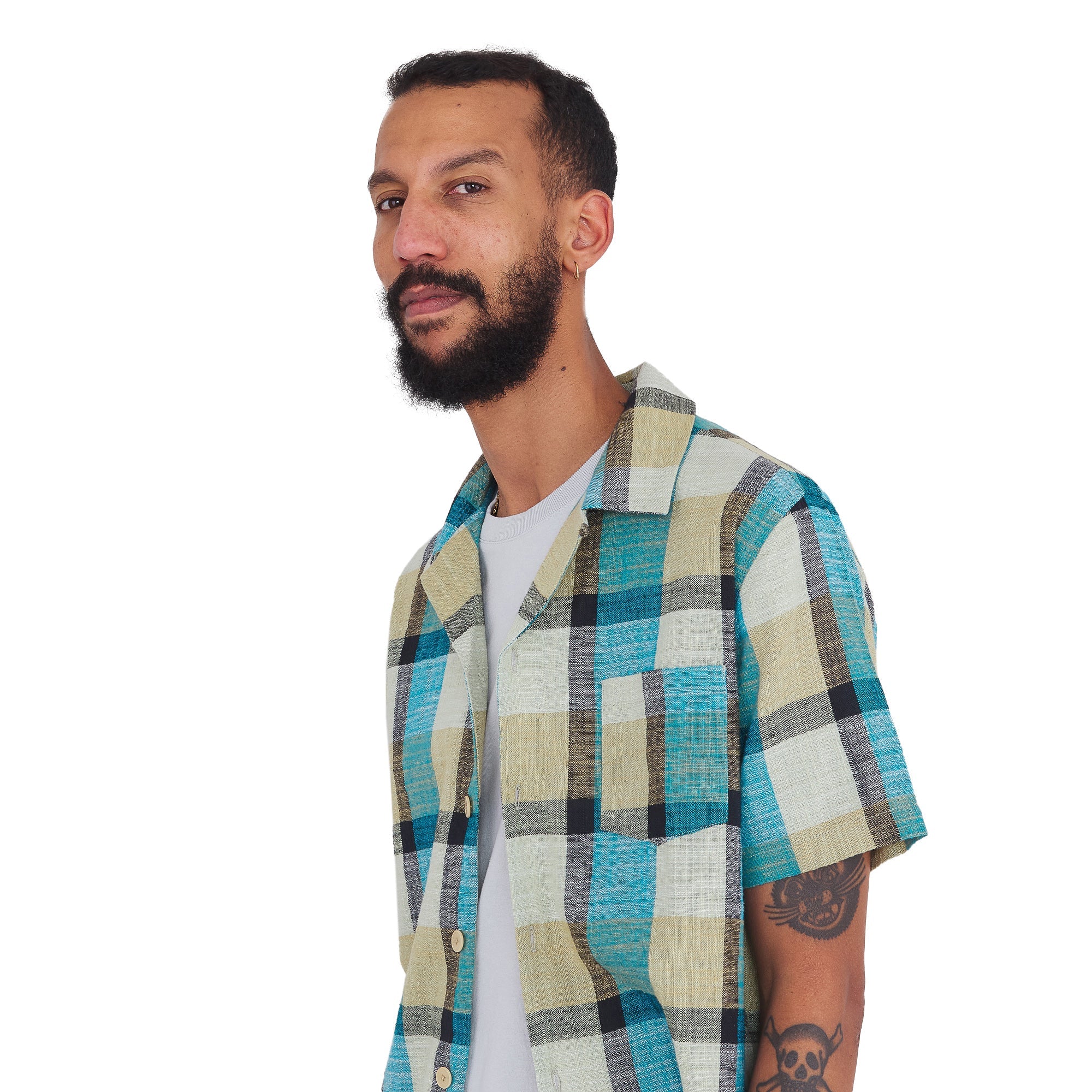 Folk Soft Collar Shirt Multi Gingham Check Multi - Image 3
