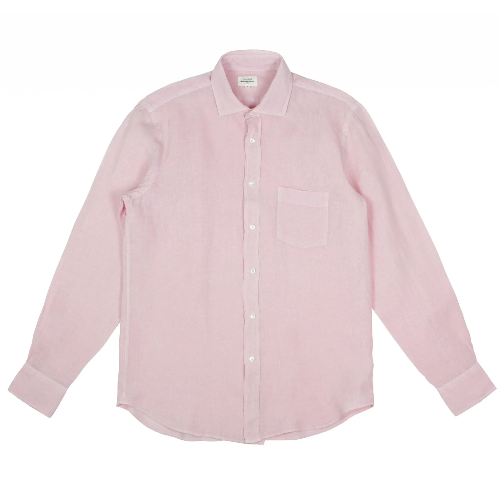 Hartford Paul Pat Linen Shirt Faded Pink - Image 2
