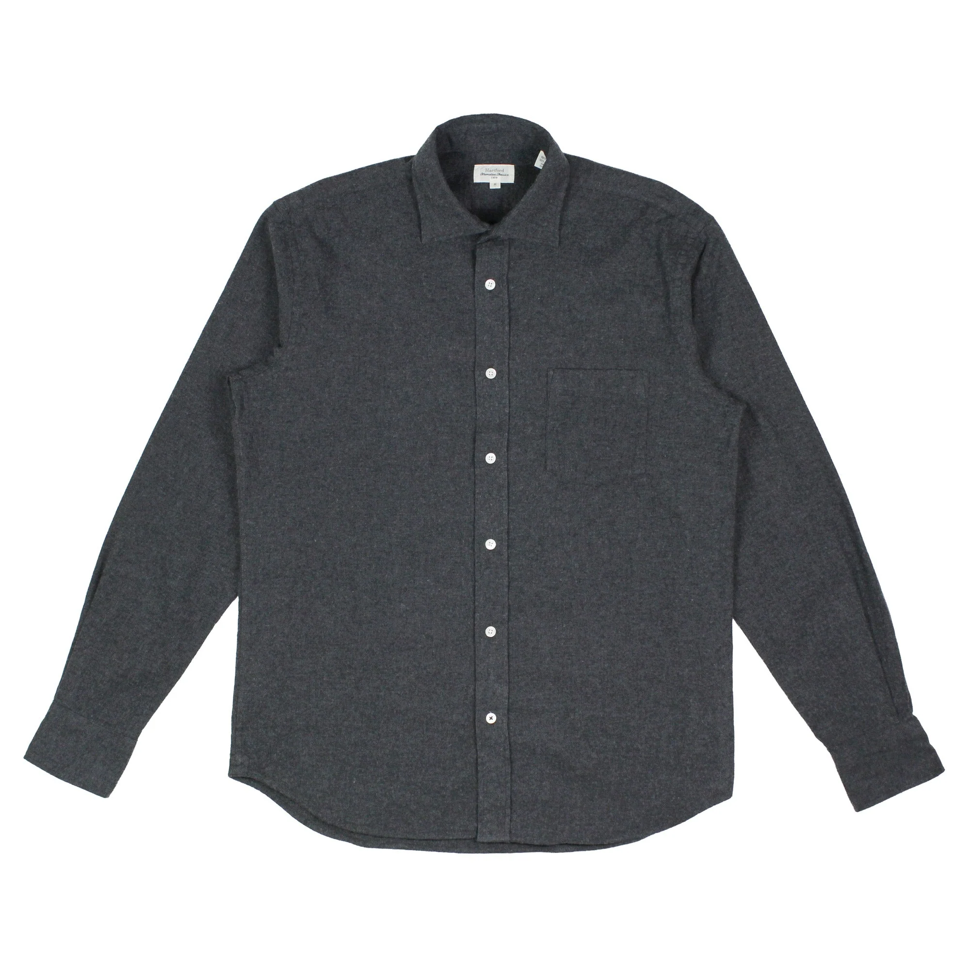 Hartford Paul Woven Flannel Shirt Charcoal