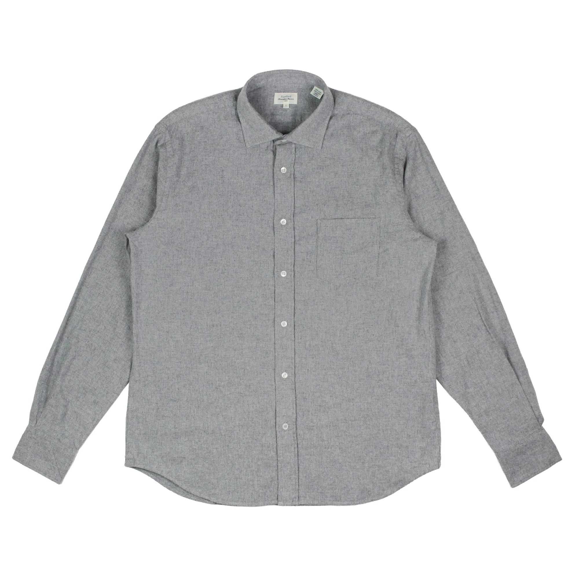 Hartford Paul Woven Flannel Shirt Heather Grey