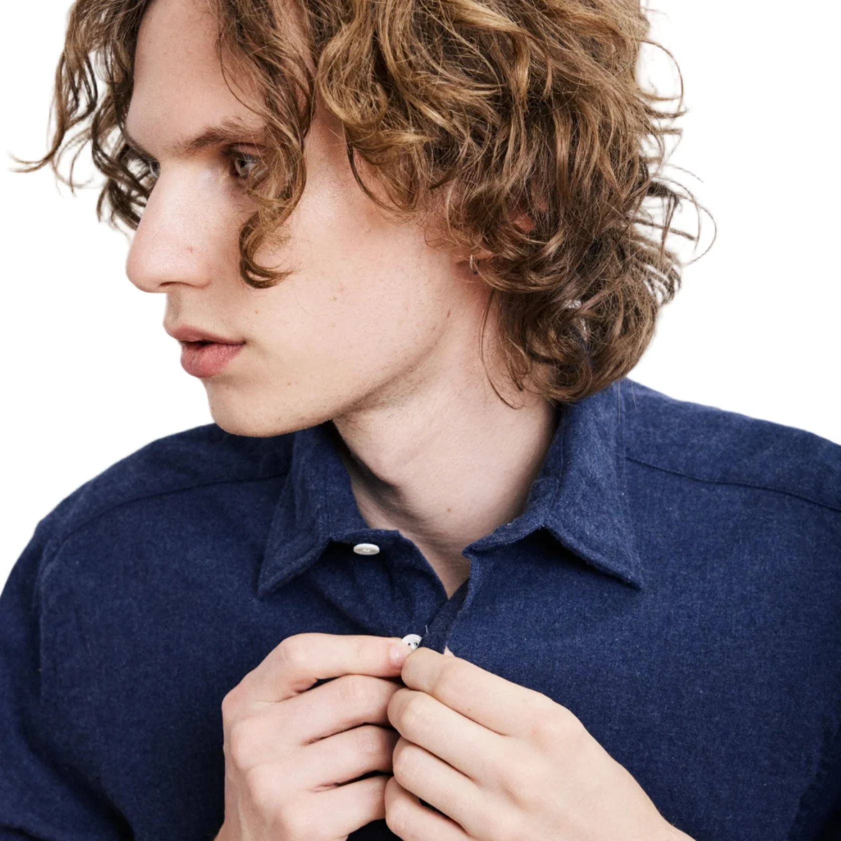 Hartford Paul Woven Flannel Shirt Navy - Image 3