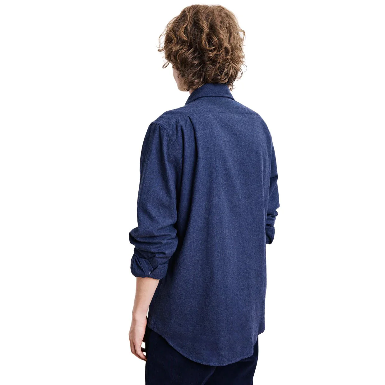 Hartford Paul Woven Flannel Shirt Navy - Image 4