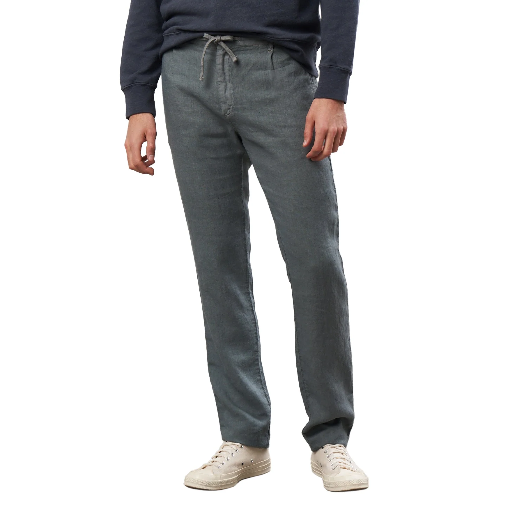Hartford Tanker Linen Pants Eucalyptus - Image 2