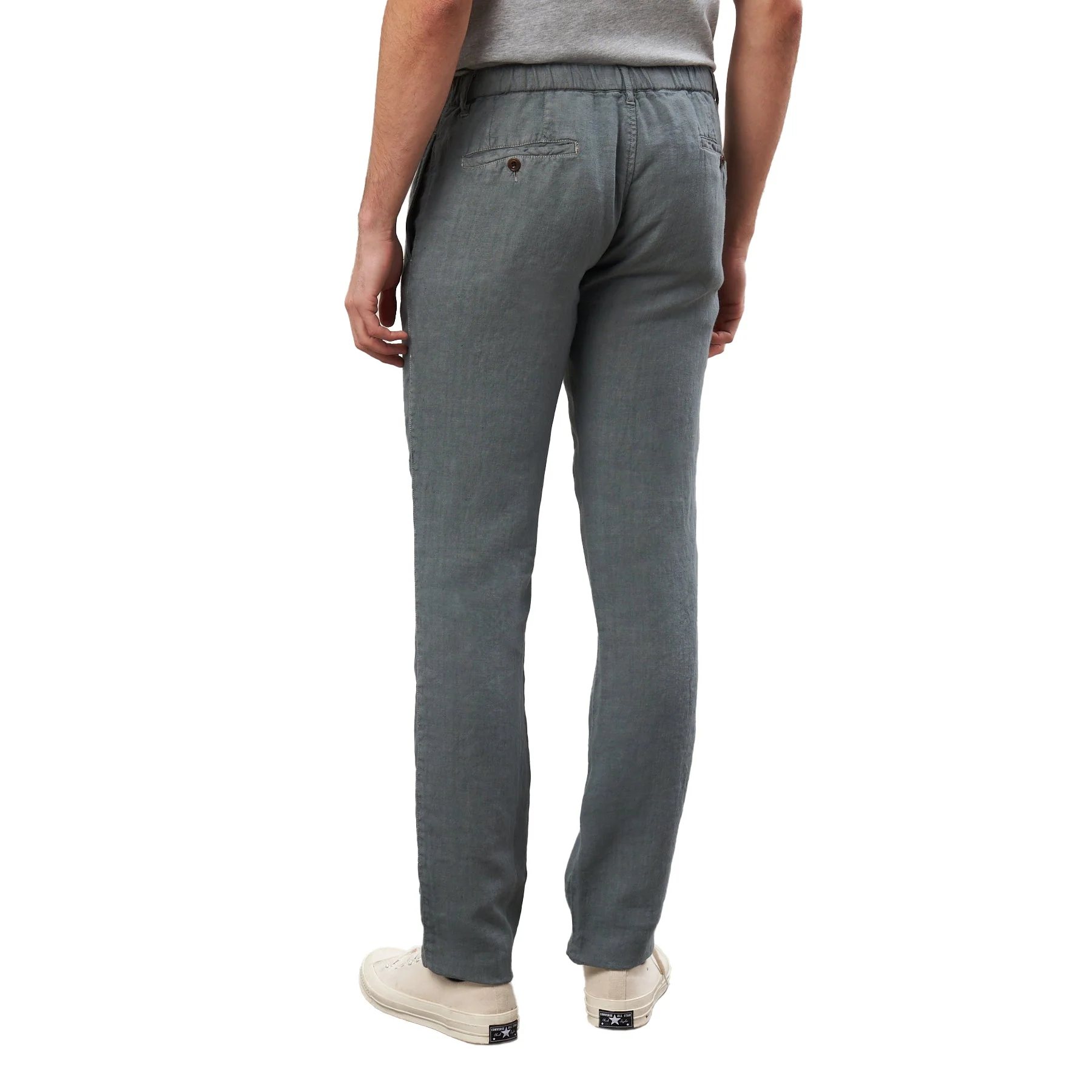 Hartford Tanker Linen Pants Eucalyptus - Image 3