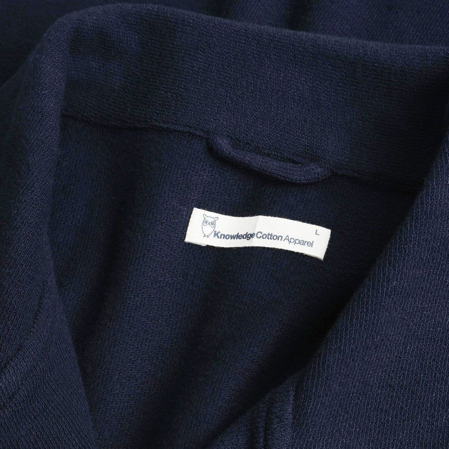 Knowledge Cotton Apparel Box Short Sleeve Cotton Boucle Shirt Night Sky - Image 3