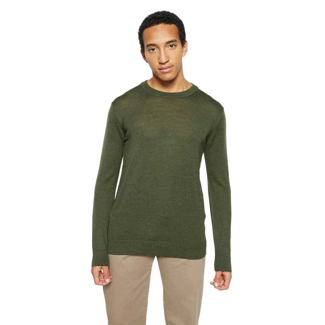 Knowledge Cotton Apparel Classic Merino Wool Crew Forest Night