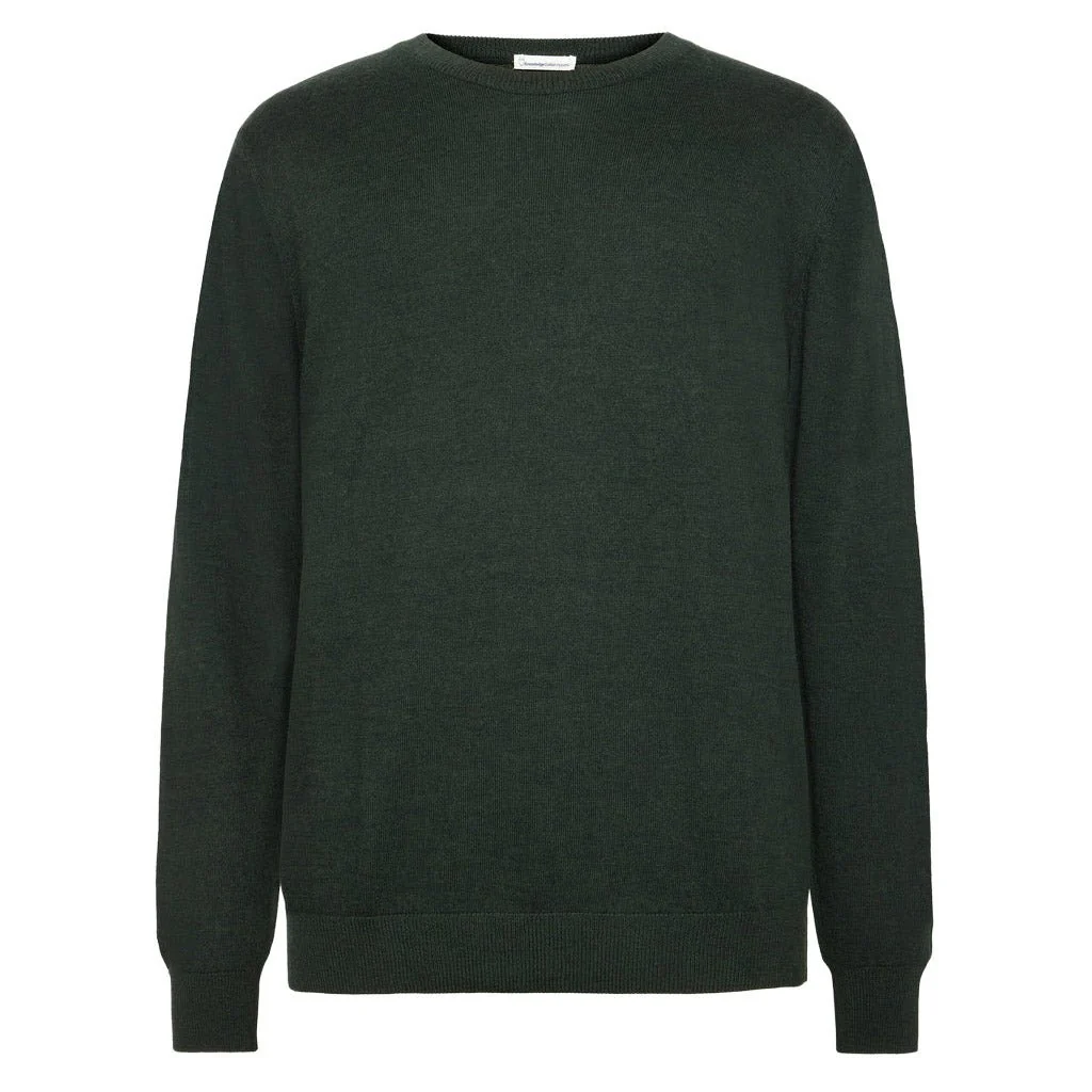 Knowledge Cotton Apparel Classic Merino Wool Crew Forest Night - Image 2