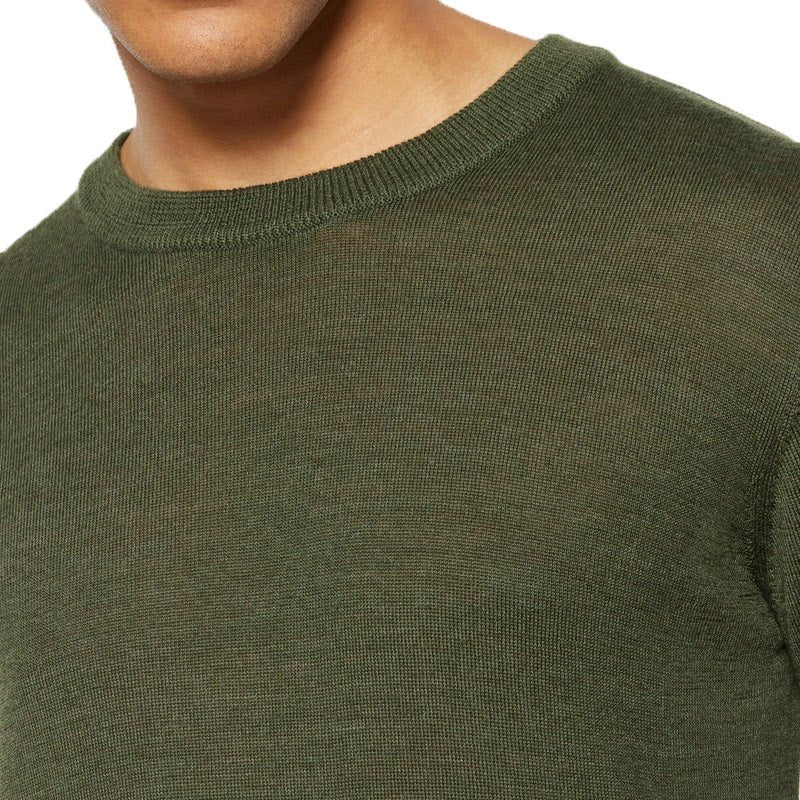 Knowledge Cotton Apparel Classic Merino Wool Crew Forest Night - Image 3