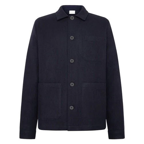 Knowledge Cotton Apparel Merino Wool Overshirt Night Sky - Image 2