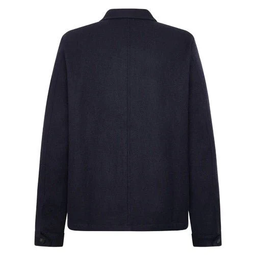Knowledge Cotton Apparel Merino Wool Overshirt Night Sky - Image 4