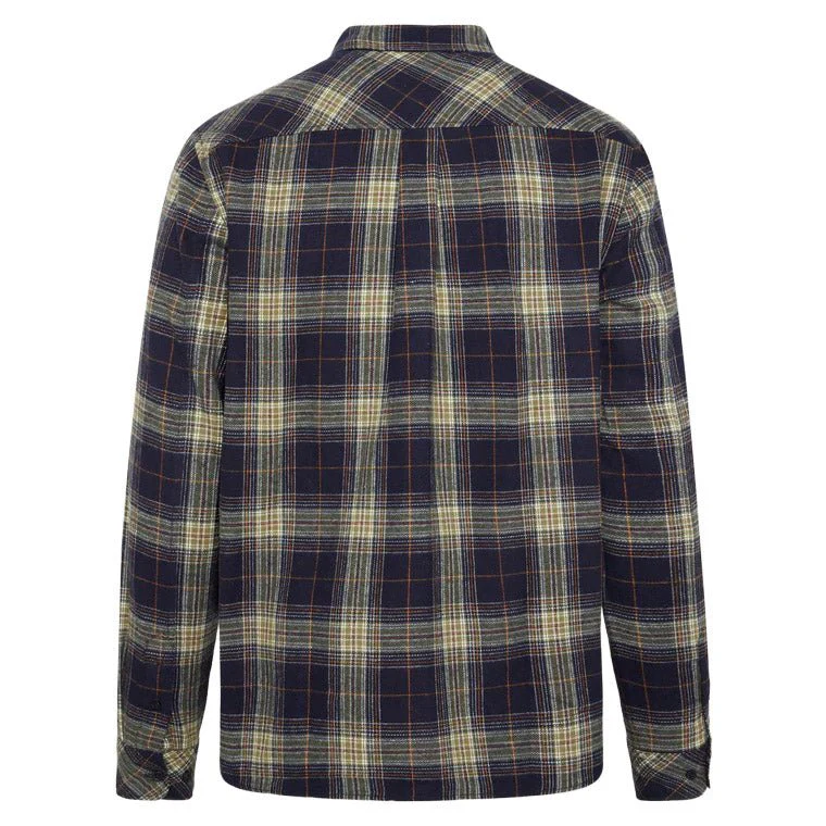 Knowledge Cotton Apparel Organic Checked Flannel Shirt Blue - Image 4