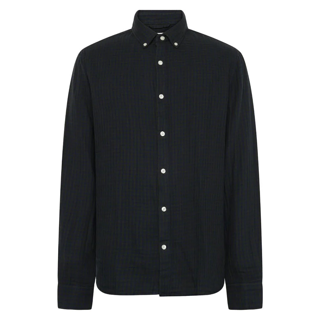 Knowledge Cotton Apparel Organic Cotton Check Shirt Green - Image 2