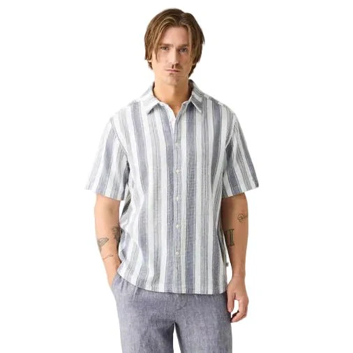 Knowledge Cotton Apparel Organic Cotton Stripe Shirt Blue Stripe