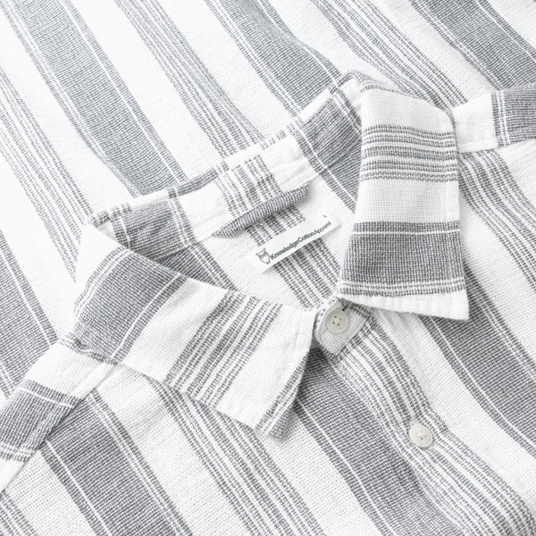 Knowledge Cotton Apparel Organic Cotton Stripe Shirt Blue Stripe - Image 2
