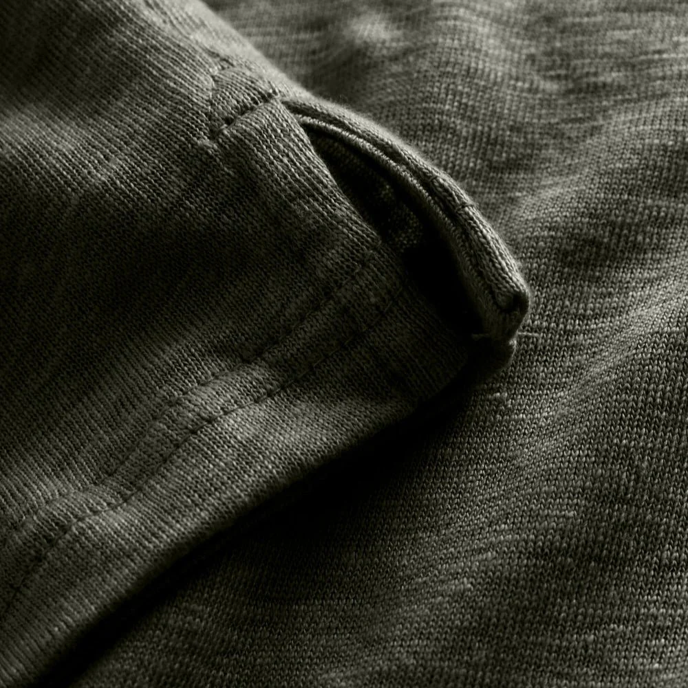 Knowledge Cotton Apparel Organic Linen Polo Shirt Forest Night - Image 6