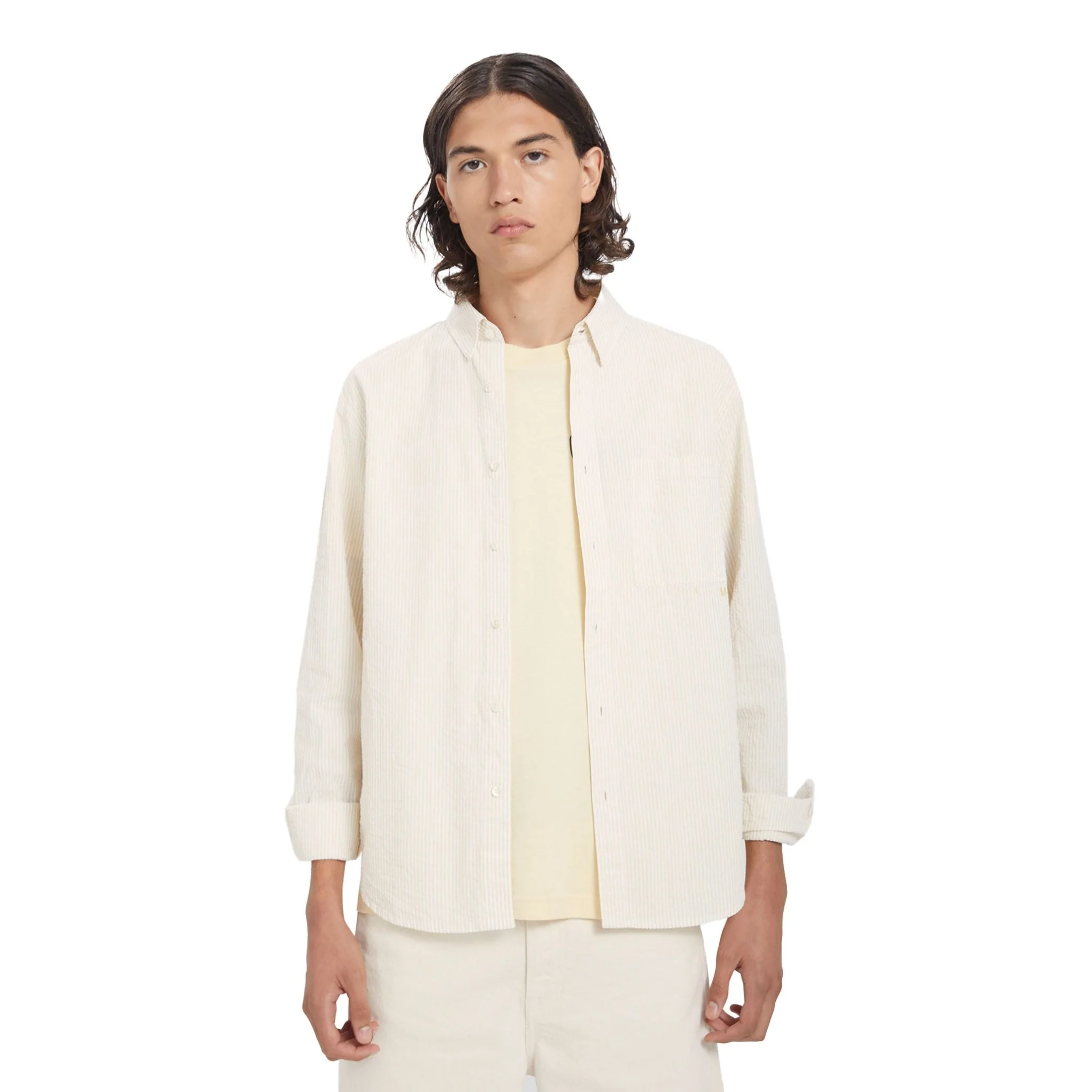 Loreak Mendian Zarugalde Seersucker Shirt Vanilla