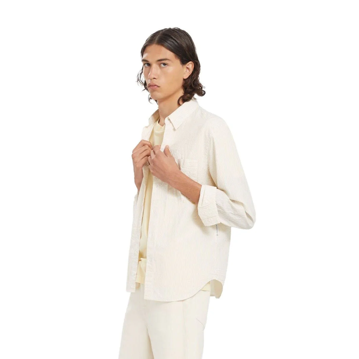 Loreak Mendian Zarugalde Seersucker Shirt Vanilla - Image 2