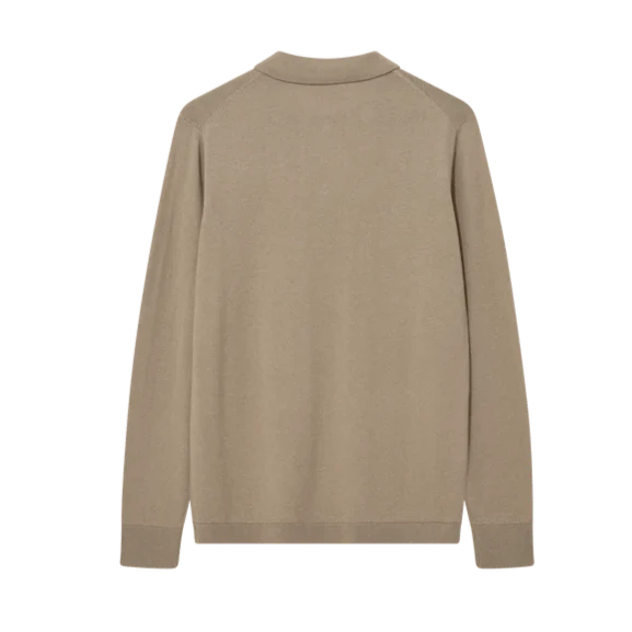 Mos Mosh Gallery Adam Soft L/S Polo Knit Aluminium - Image 4