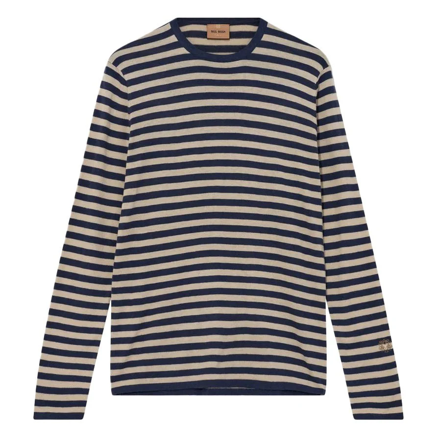 Mos Mosh Gallery Adam Soft Stripe Knit Dark Sky / Blue - Image 2