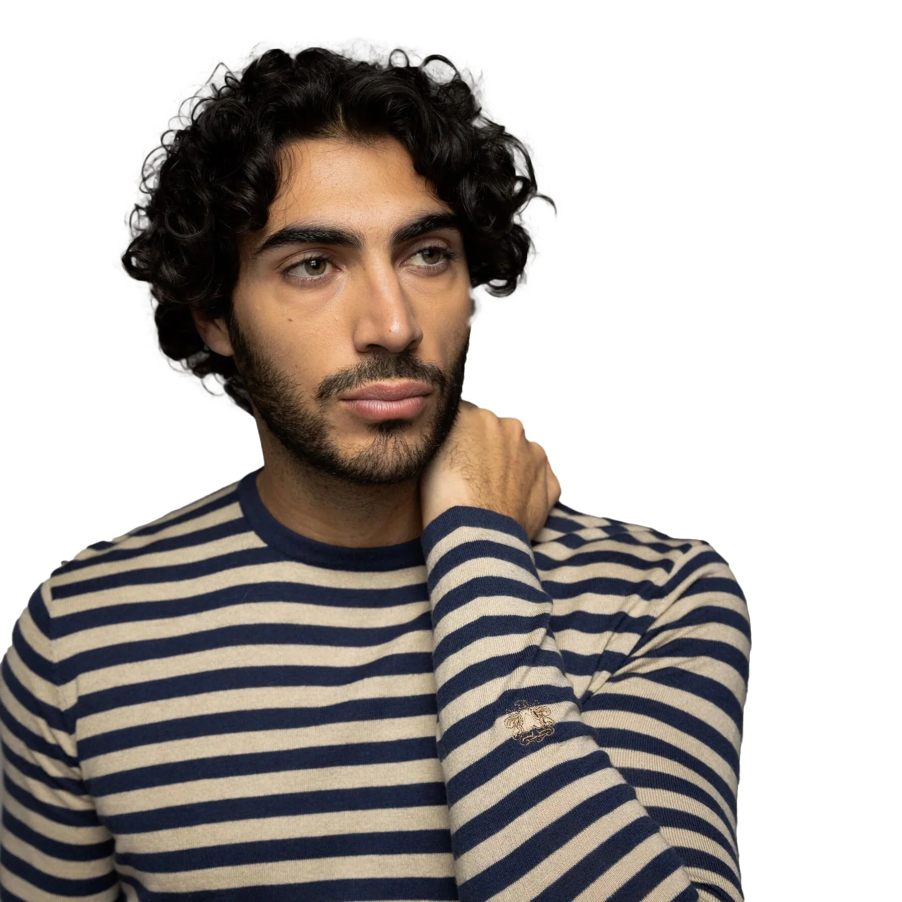 Mos Mosh Gallery Adam Soft Stripe Knit Dark Sky / Blue - Image 3