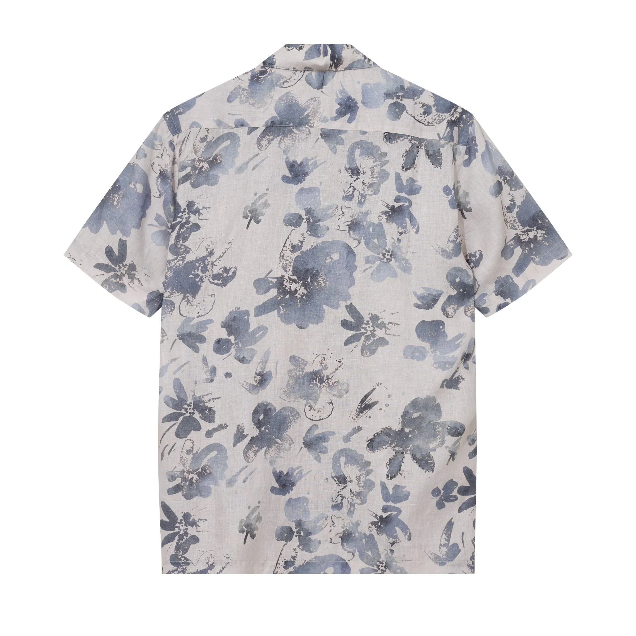 Mos Mosh Gallery Babel S/S Linen Shirt Ecru Print - Image 5