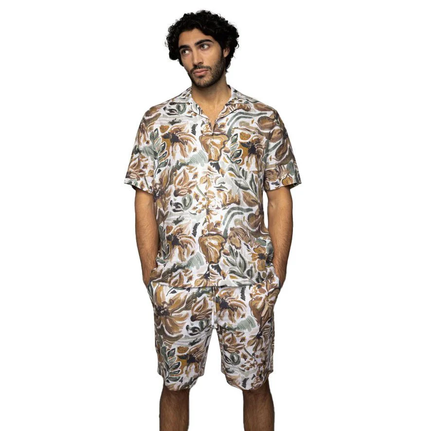 Mos Mosh Gallery Babel Sun Linen Shirt Foss Green