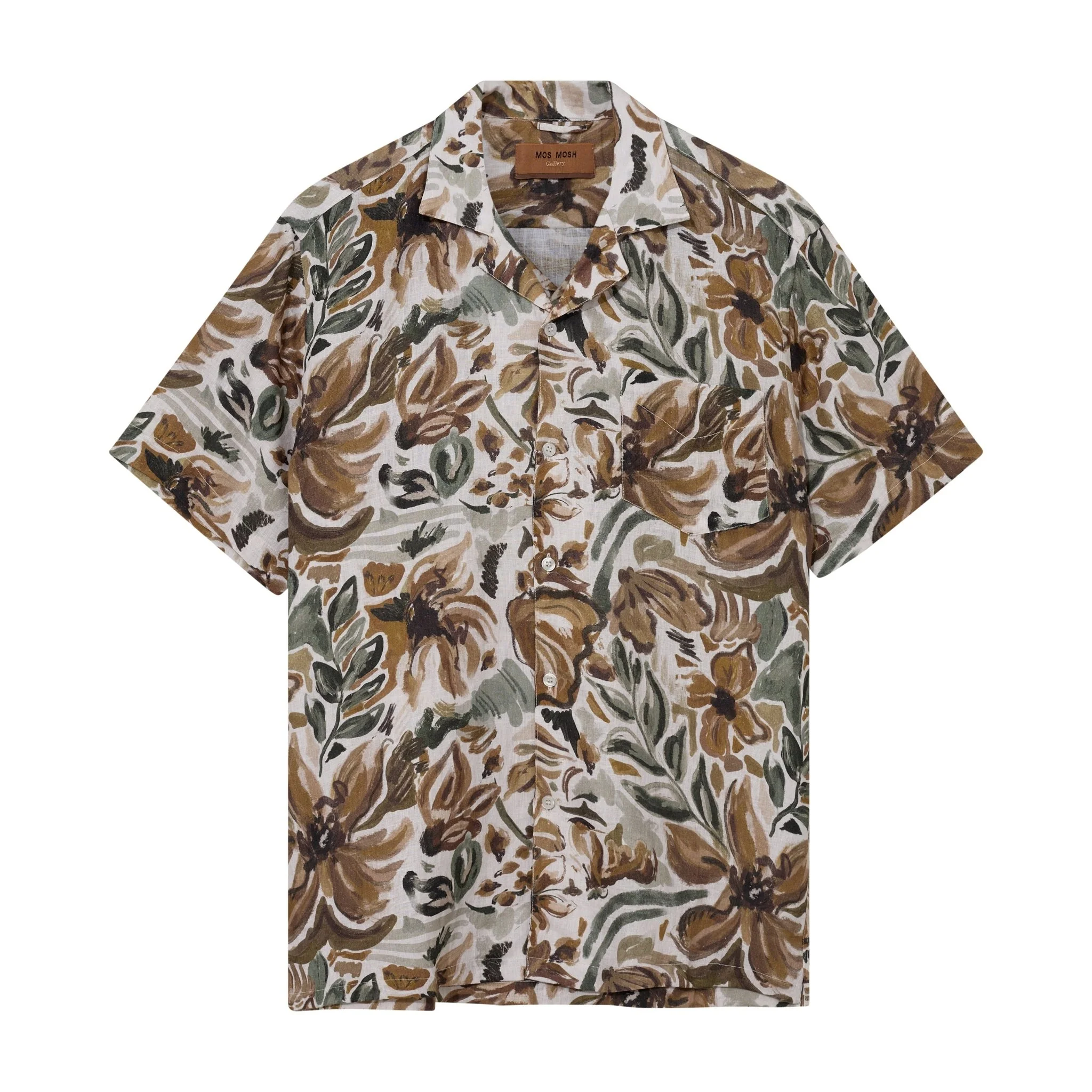 Mos Mosh Gallery Babel Sun Linen Shirt Foss Green - Image 2