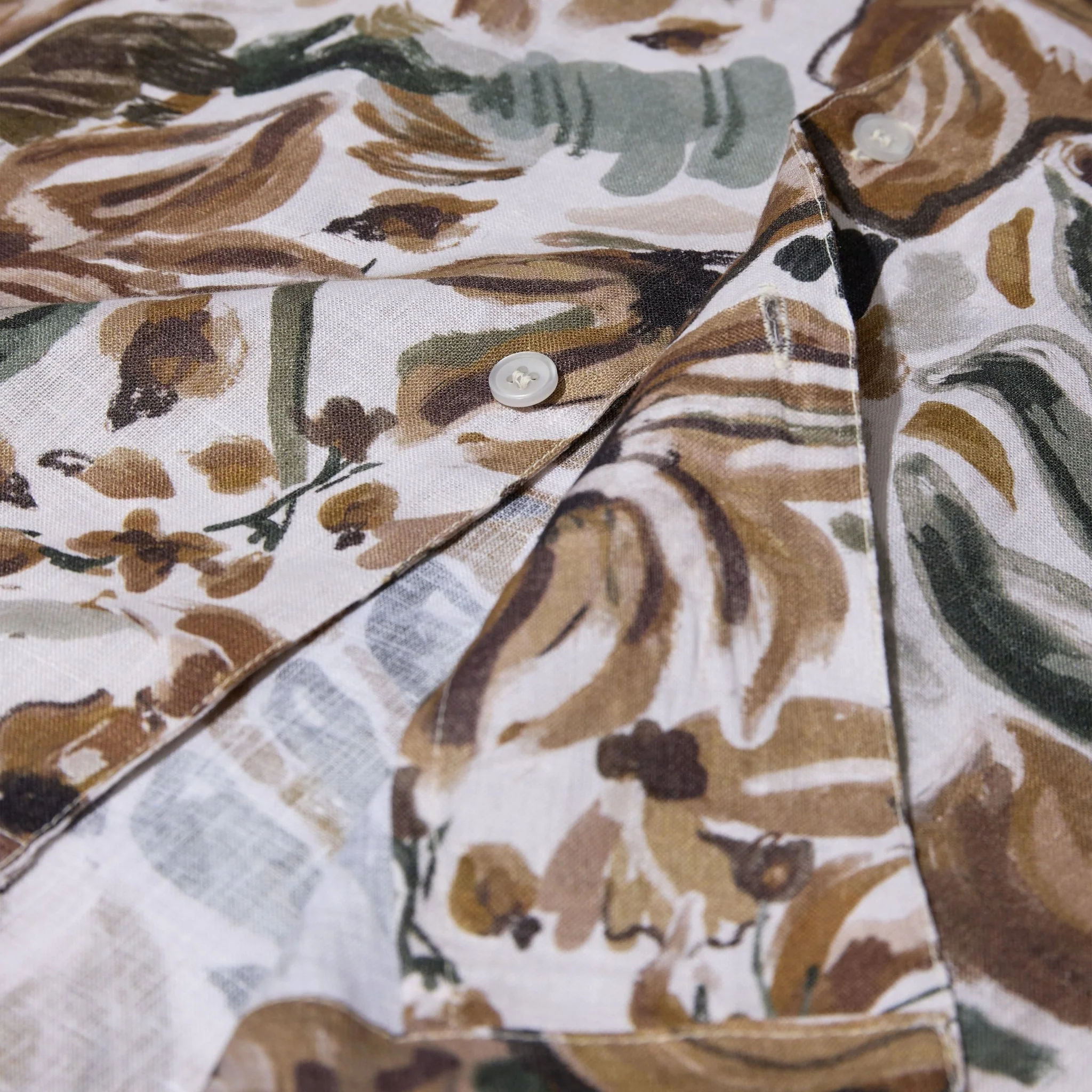 Mos Mosh Gallery Babel Sun Linen Shirt Foss Green - Image 4