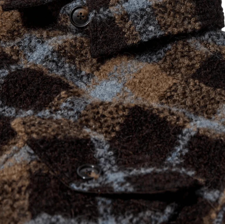 Mos Mosh Gallery Blake Alfa Overshirt Brown Latte Check - Image 4