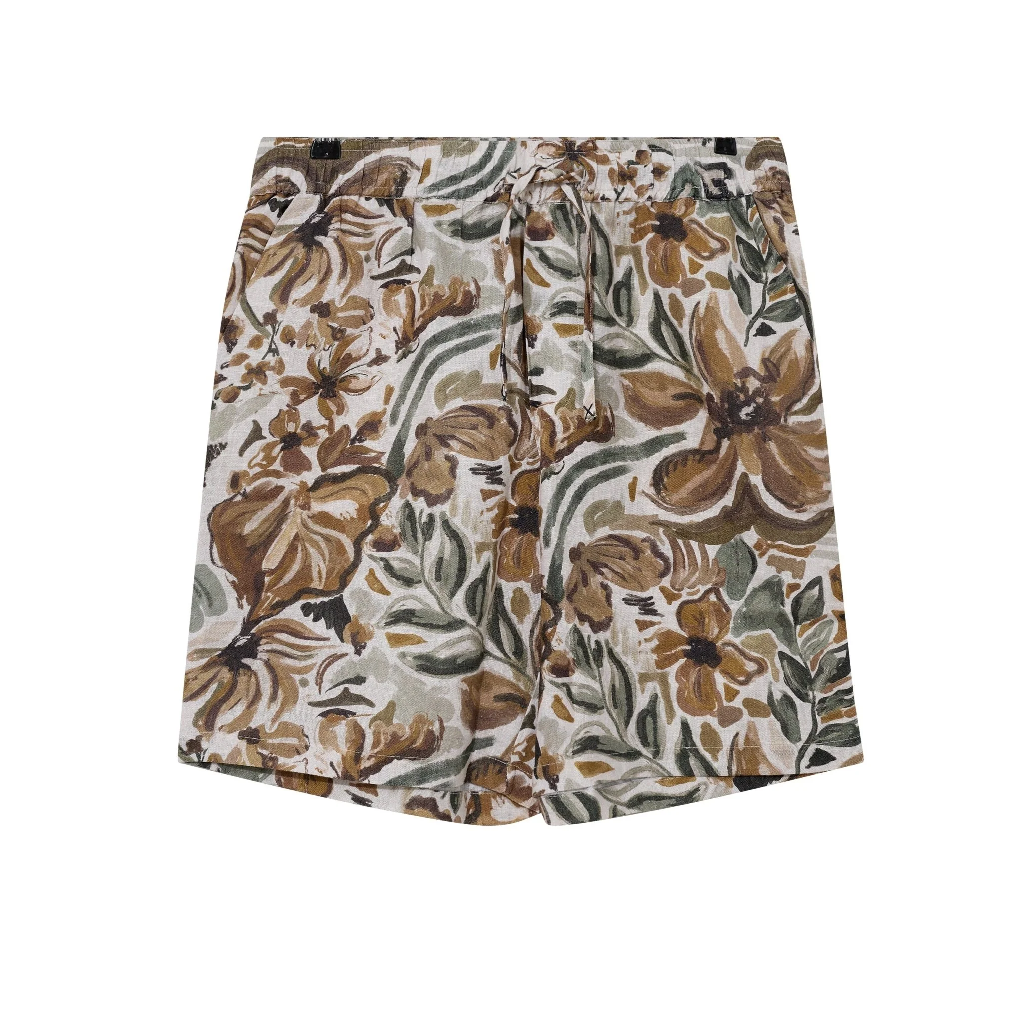 Mos Mosh Gallery Holt Sun Linen Shorts Foss Green