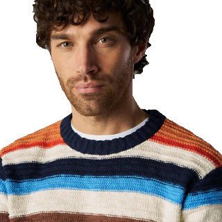 Mos Mosh Gallery Luis Stripe Crew Neck Indigo Stripe - Image 2
