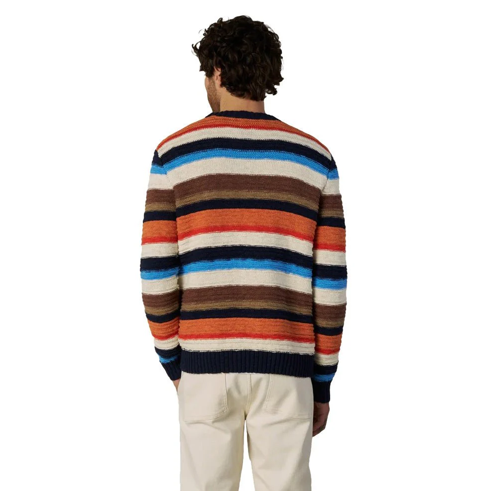 Mos Mosh Gallery Luis Stripe Crew Neck Indigo Stripe - Image 4
