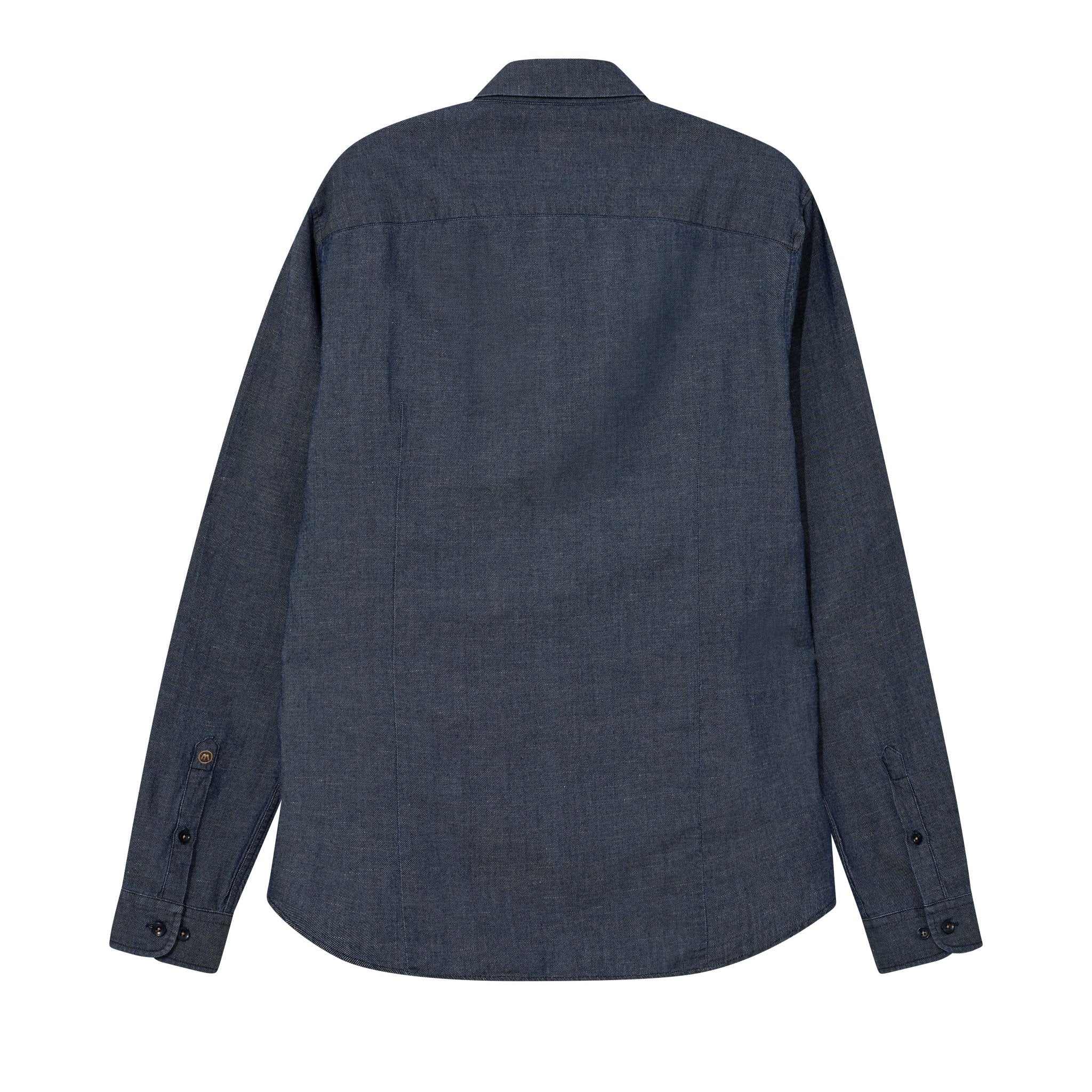 Mos Mosh Gallery Marco Chambray Shirt Navy - Image 4