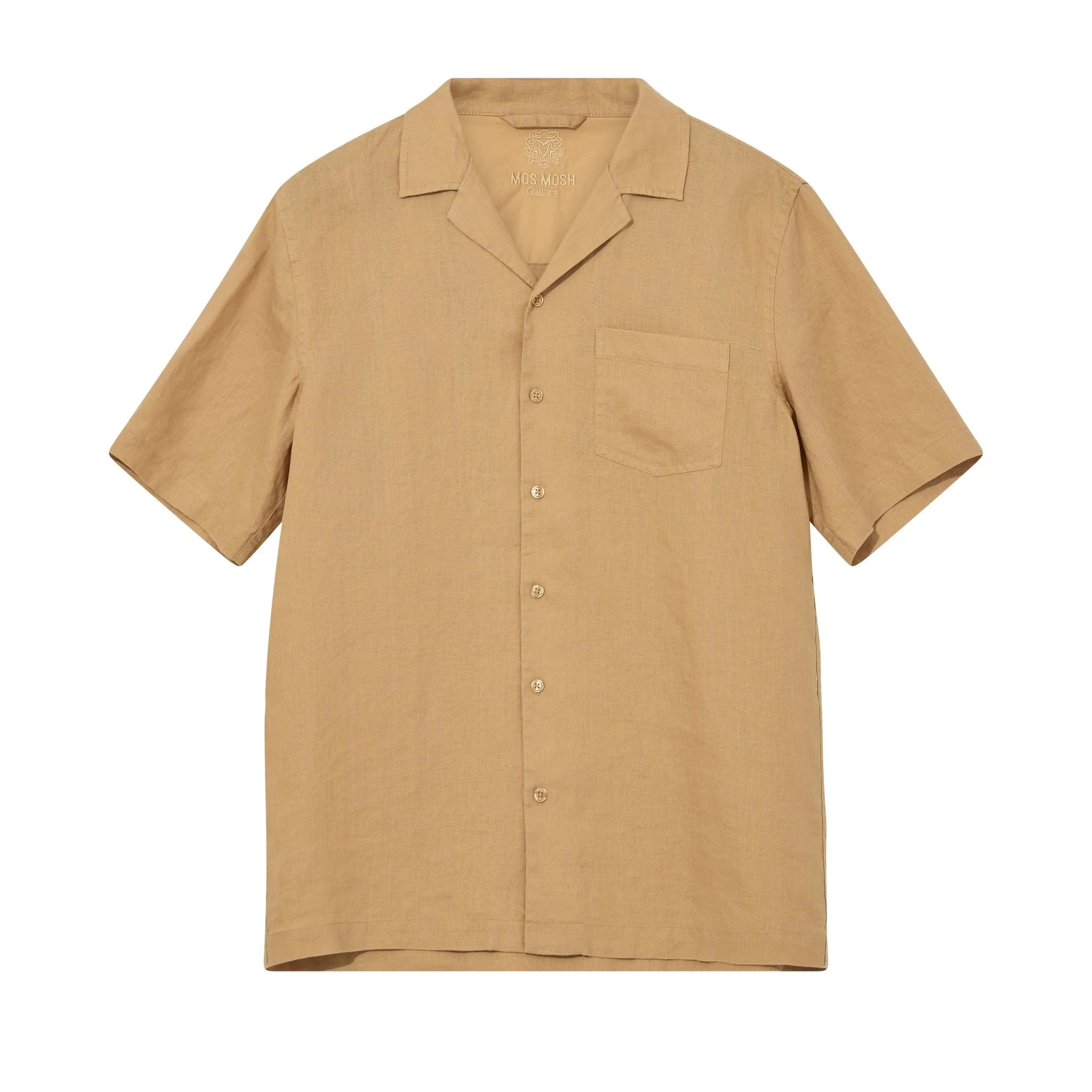 Mos Mosh Gallery Theo Linen Cuban Shirt Sahara - Image 2