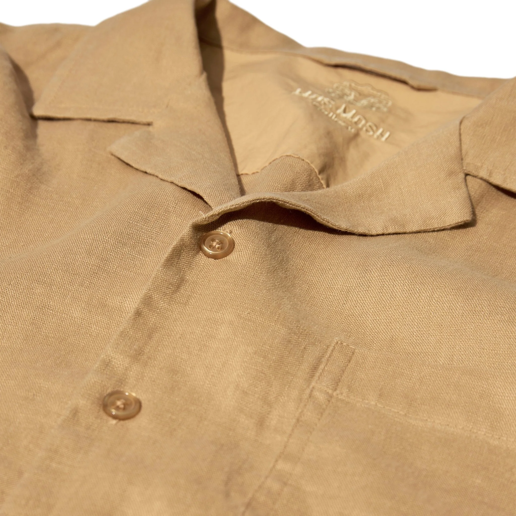 Mos Mosh Gallery Theo Linen Cuban Shirt Sahara - Image 3