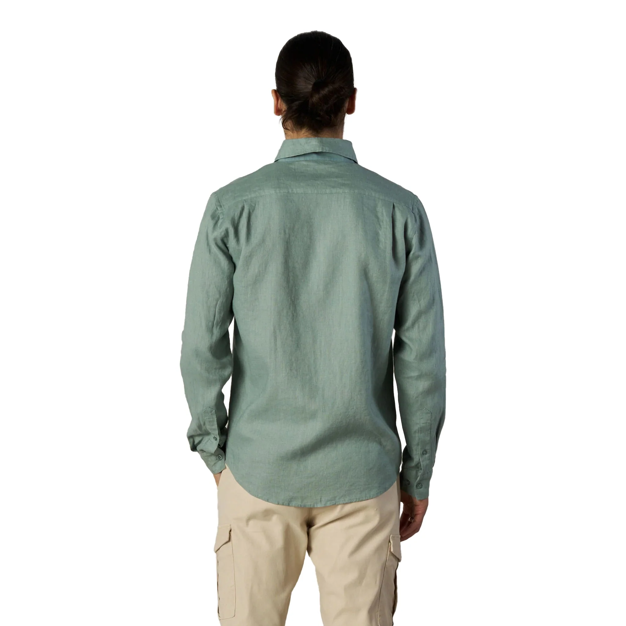 Mos Mosh Gallery Theo Linen Shirt Ice Greenville - Image 4