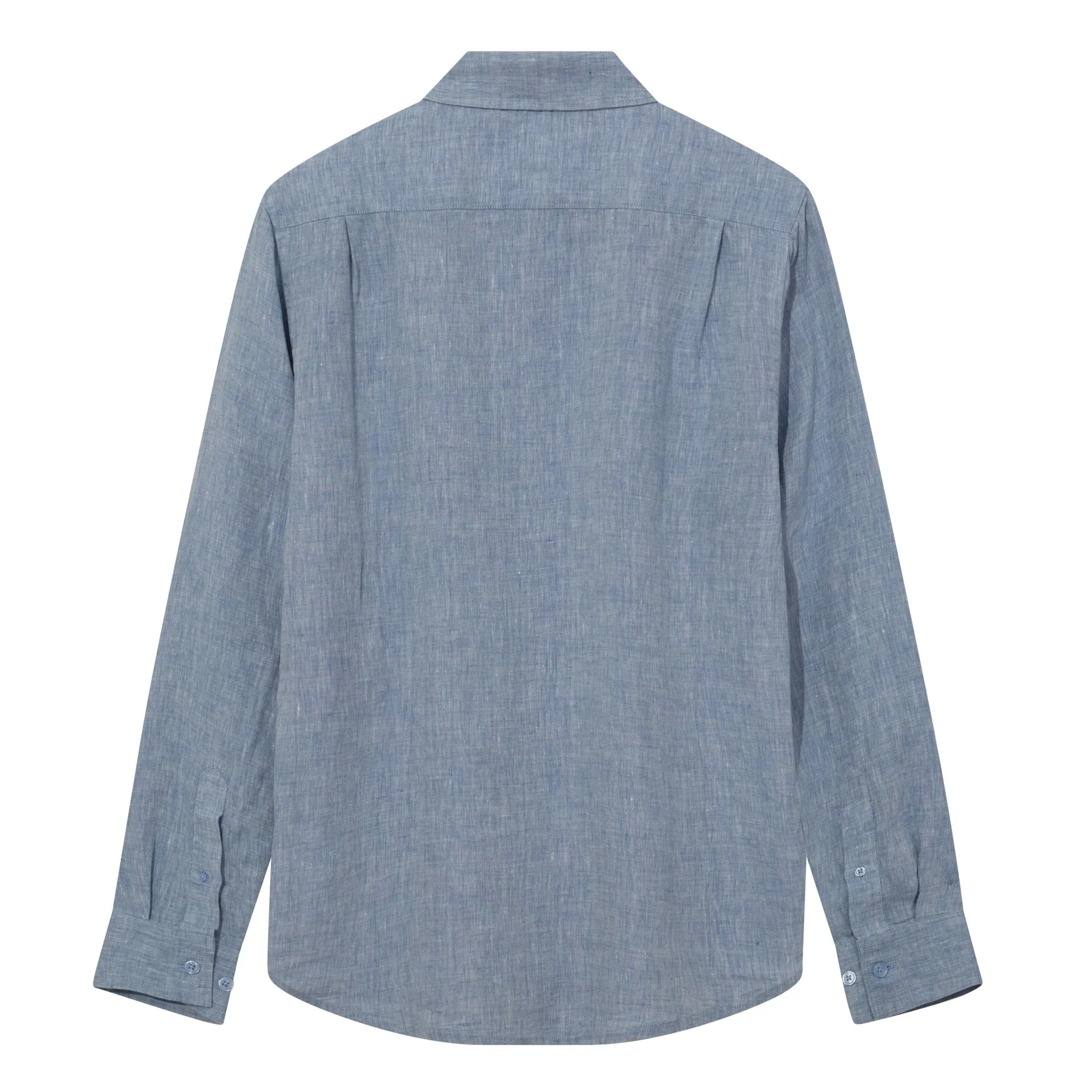 Mos Mosh Gallery Theo Linen Shirt Light Blue Melange - Image 3