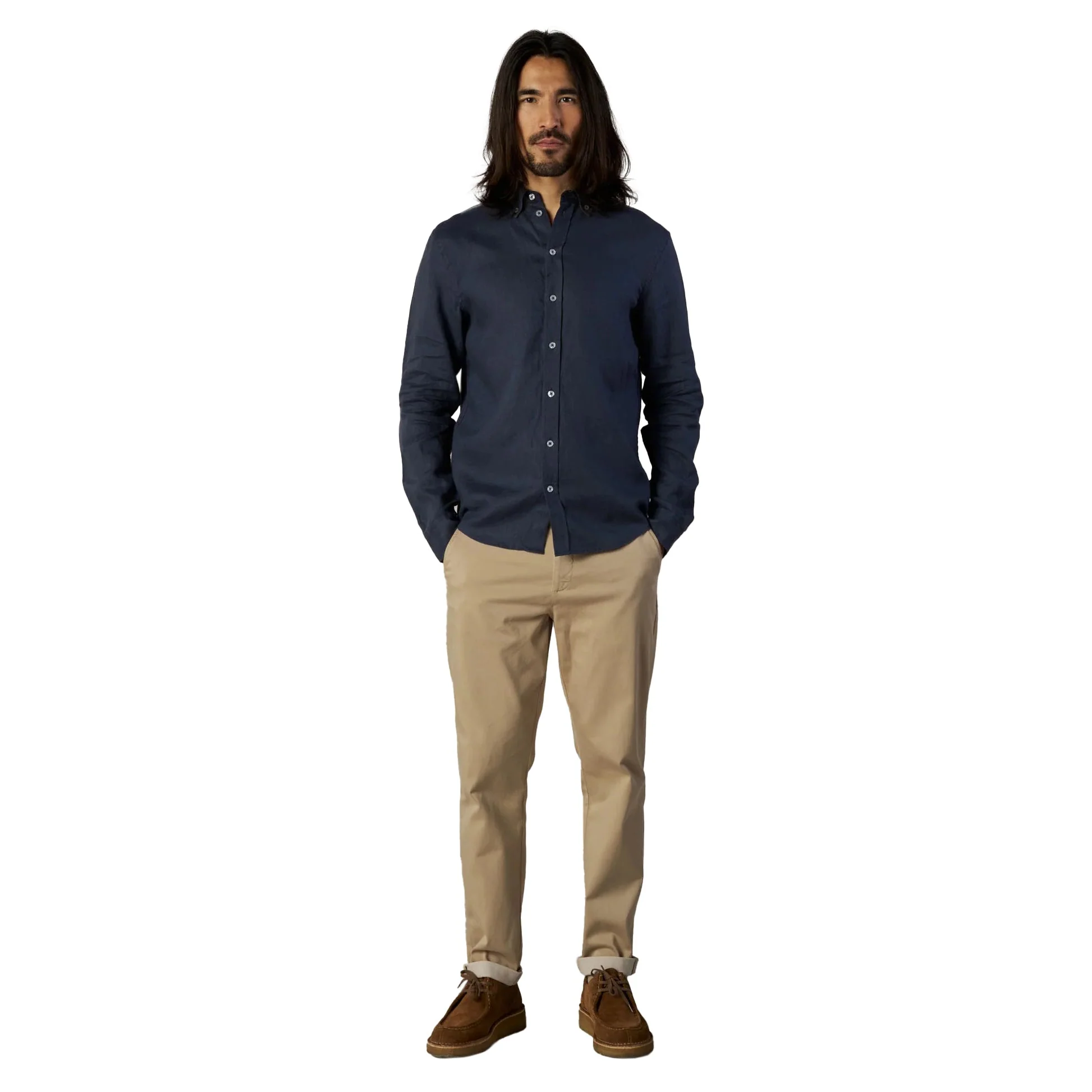 Mos Mosh Gallery Theo Linen Shirt Mood Indigo - Image 2