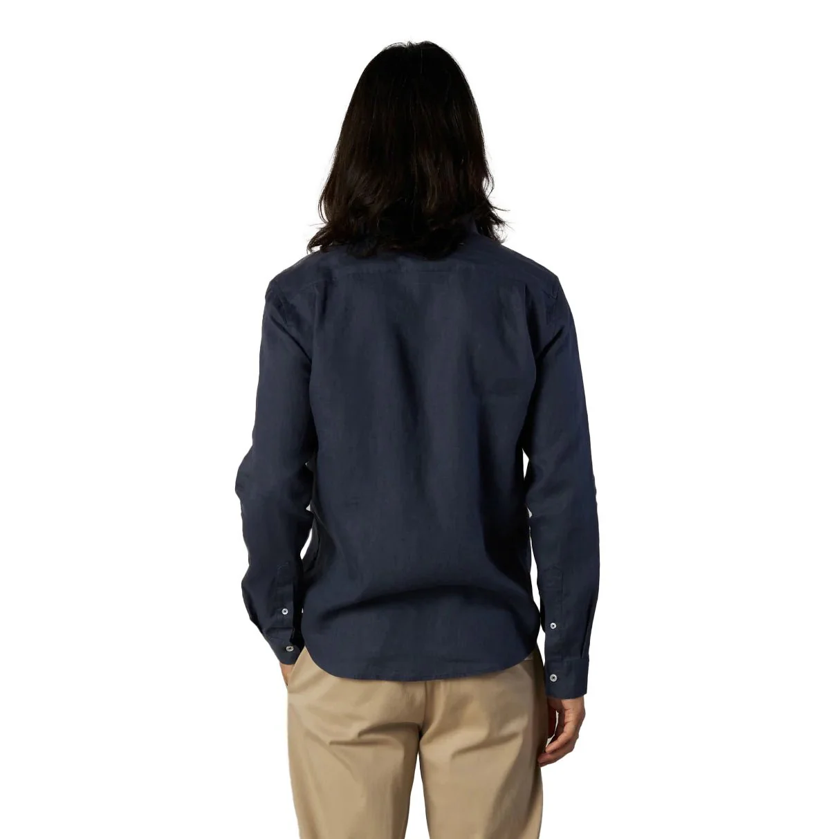 Mos Mosh Gallery Theo Linen Shirt Mood Indigo - Image 4
