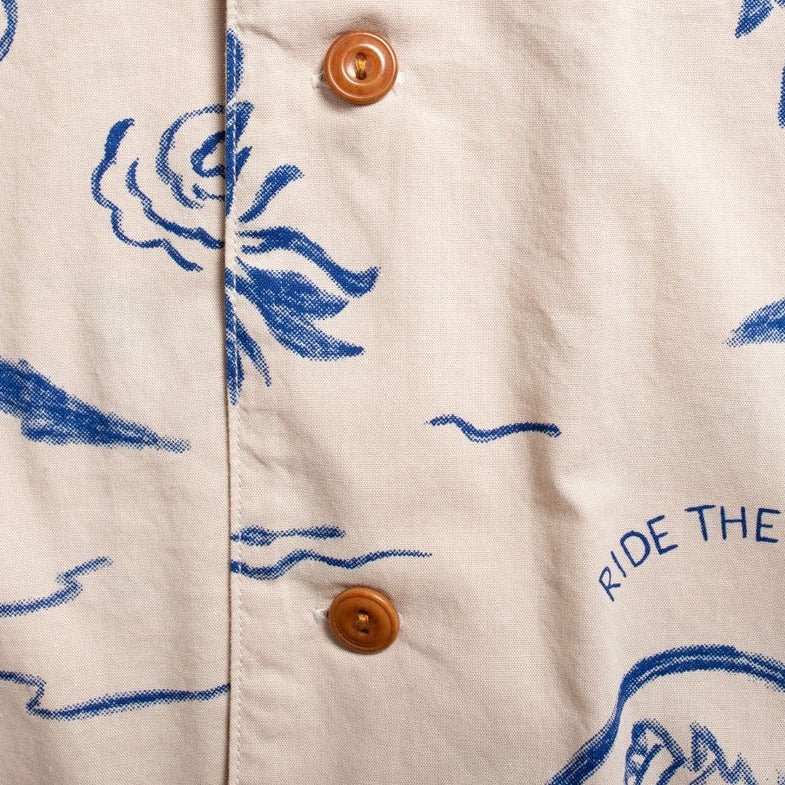 Nudie Jeans Arvid Waves Hawaii Shirt Ecru - Image 4