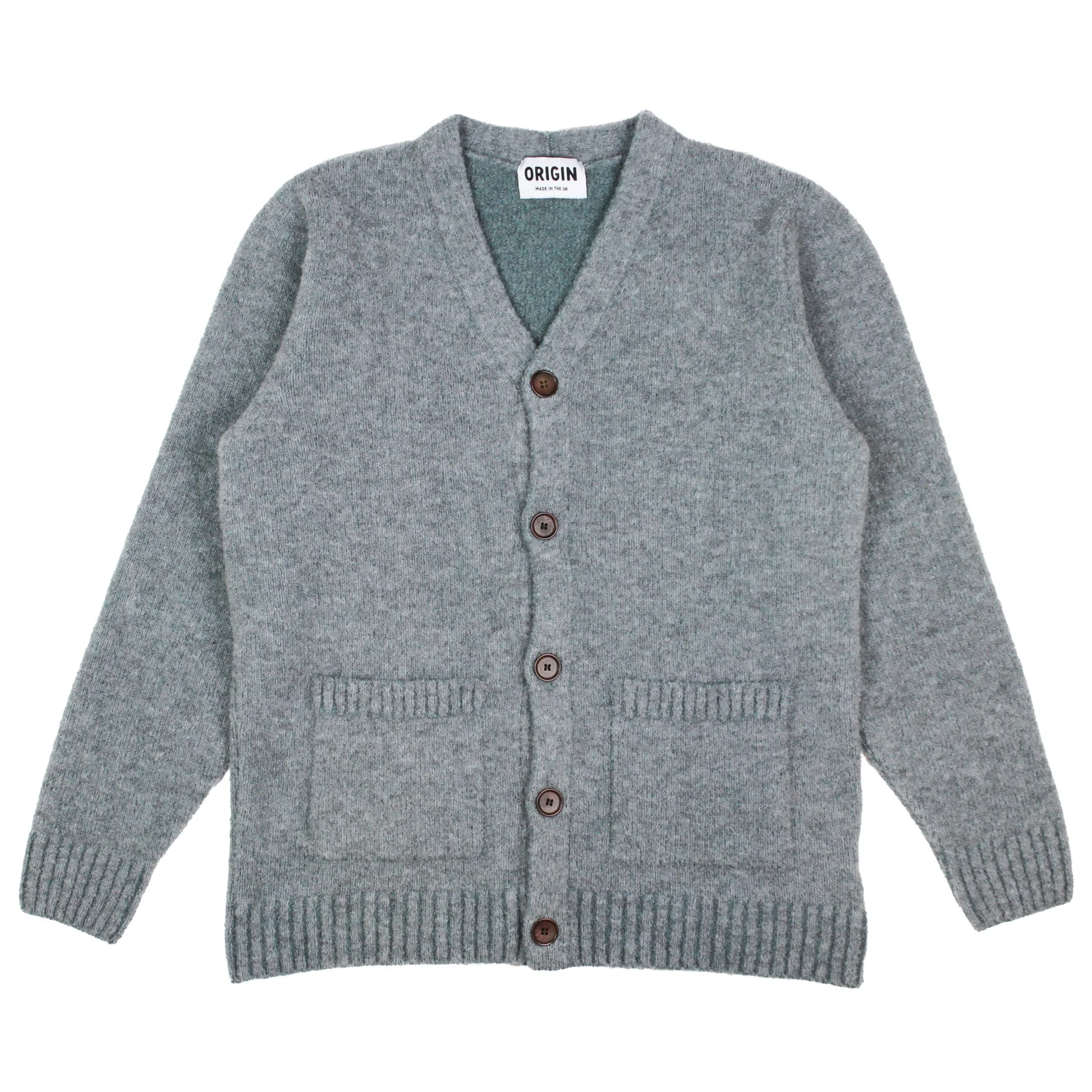 Origin Knitwear Souffle Cardigan Mid Grey / Caspian